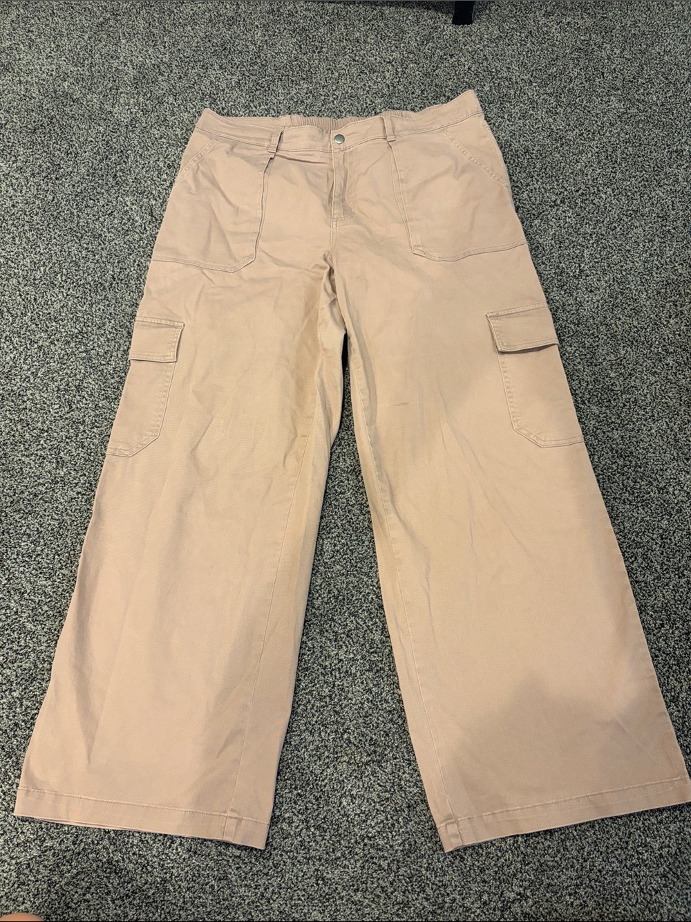 Wide Leg Cargo Pants - Blush Pink